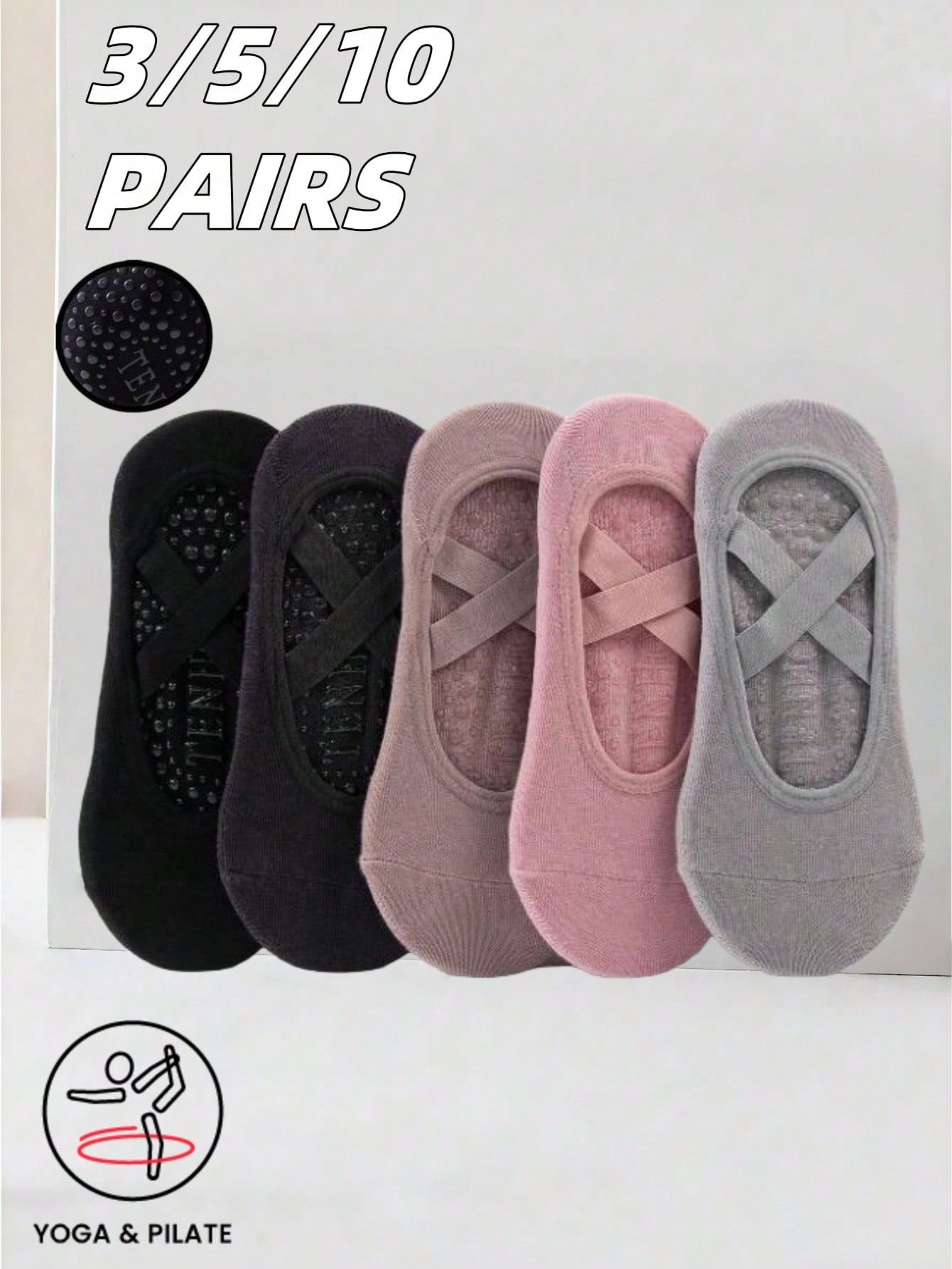 Yoga Pilates Yoga - Anti-slip silicone sole yoga socks with