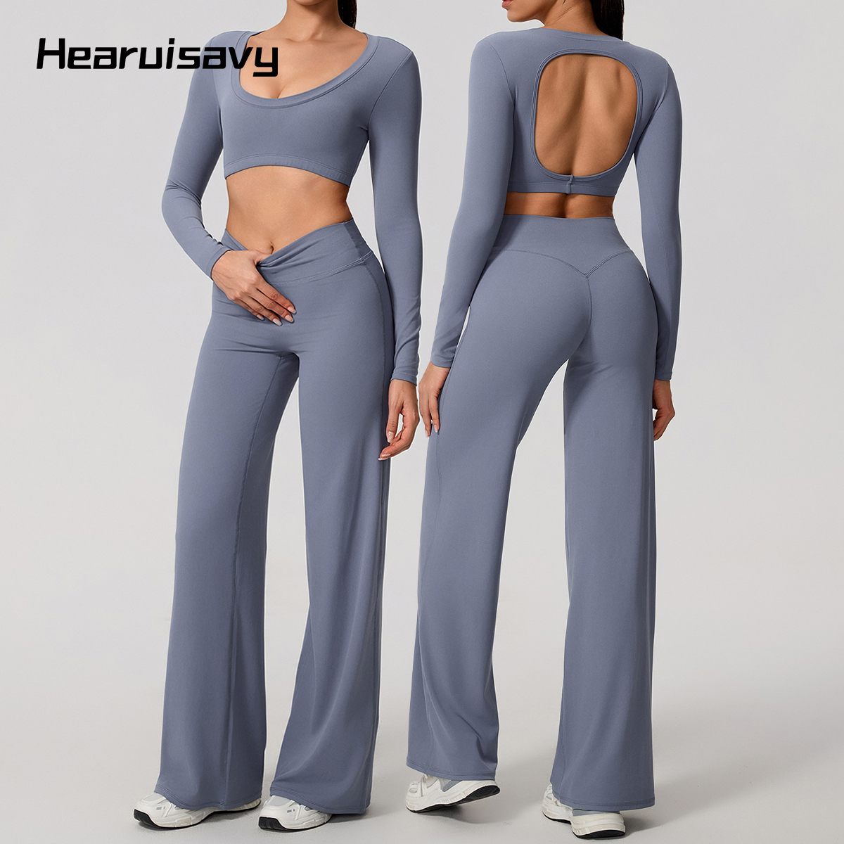 Pilates In Yoga Pants - Hearuisavy Sports Set 2Pcs Women's Long