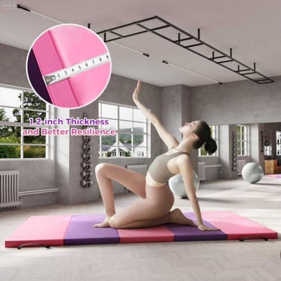 Folding Gymnastics Mat, Exerci - Yoga Pilates Yoga ulasan dan harga