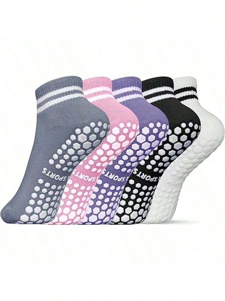 5 Pairs Women Double Stripe No - Yoga Pilates Yoga ulasan dan harga