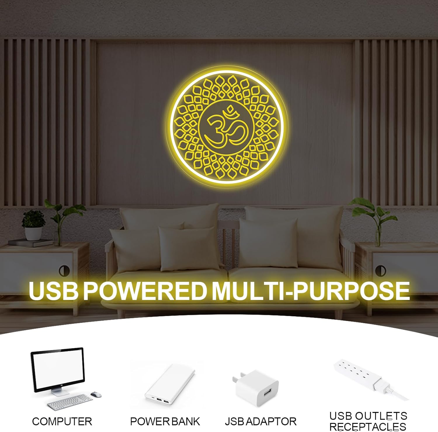 Om Buddha Neon Sign USB Powere - Pilates Yoga Gifts ulasan dan harga