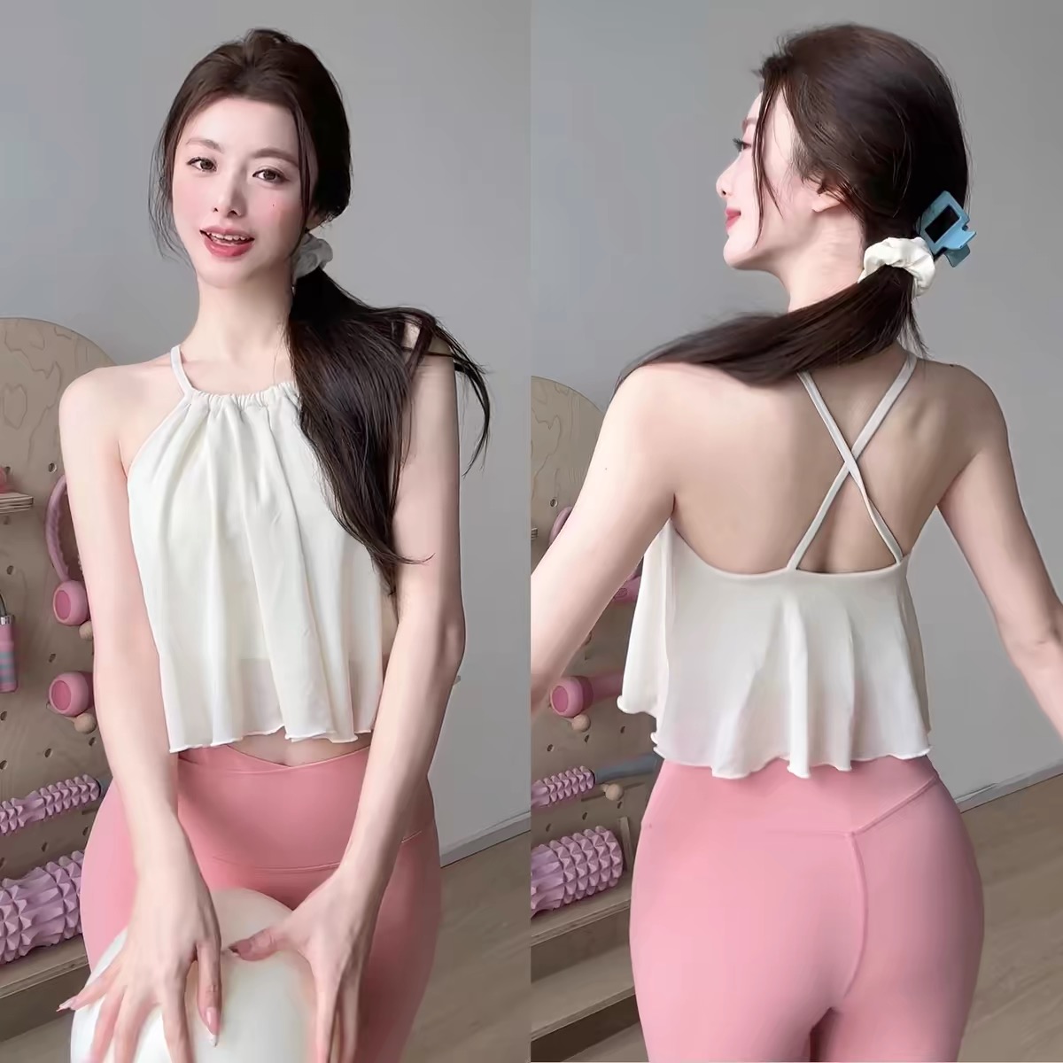 Cloud-sensing Mesh Small Suspe - Pilates Yoga Clothes ulasan dan harga