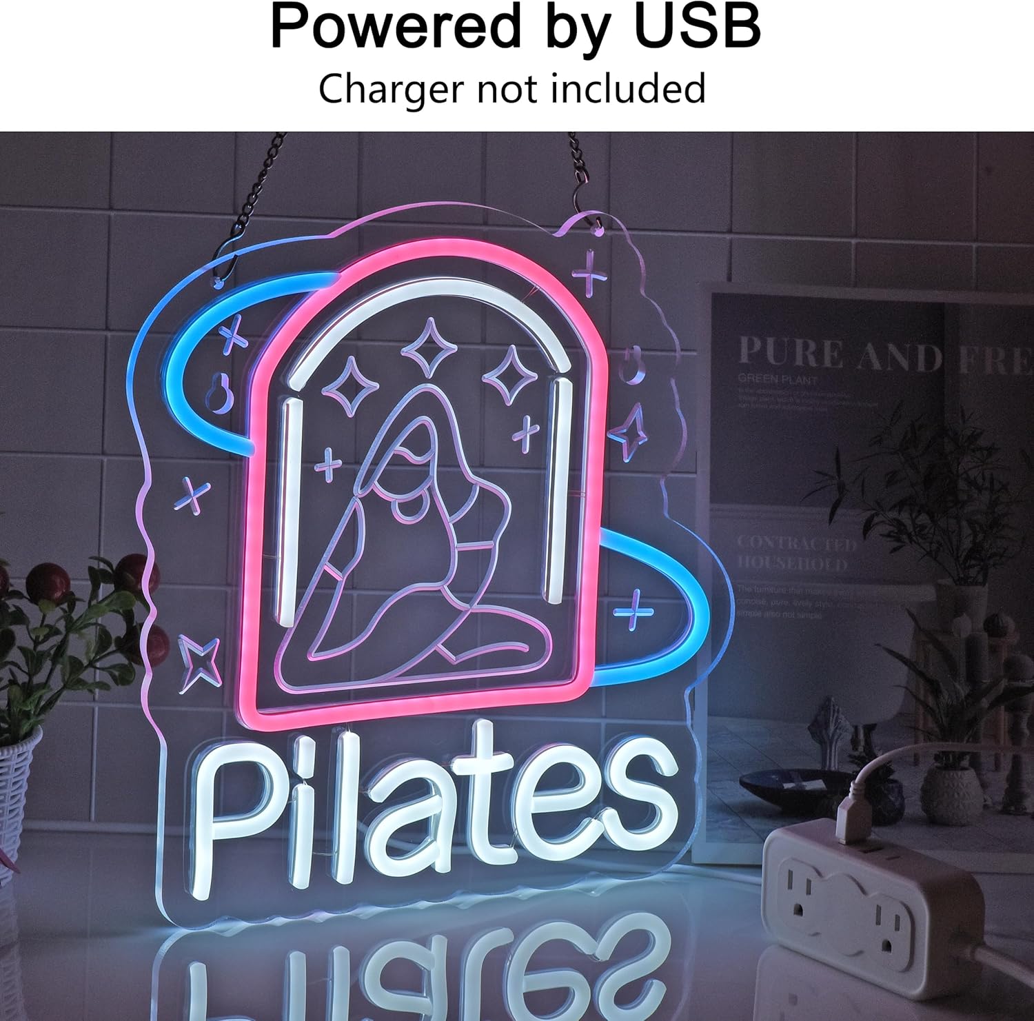 Pilates Neon Sign Art Wall Lig - Pilates Yoga Wellness ulasan dan harga