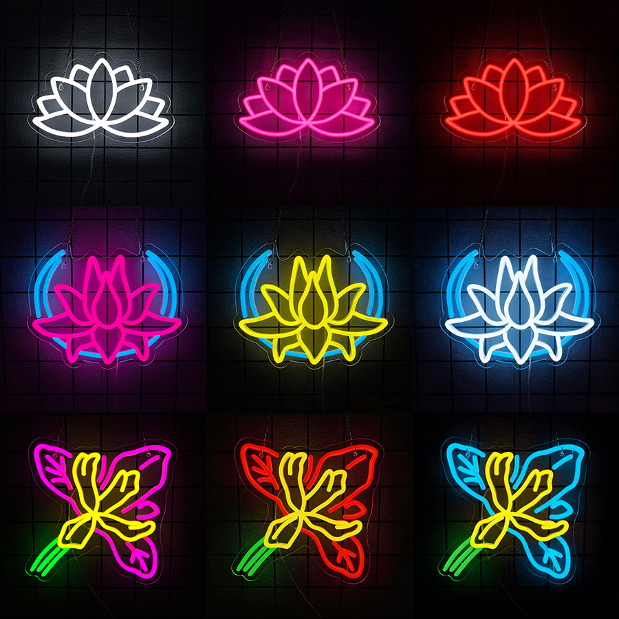 Lotus Neon Sign,LED Neon Light - Pilates Yoga Room ulasan dan harga